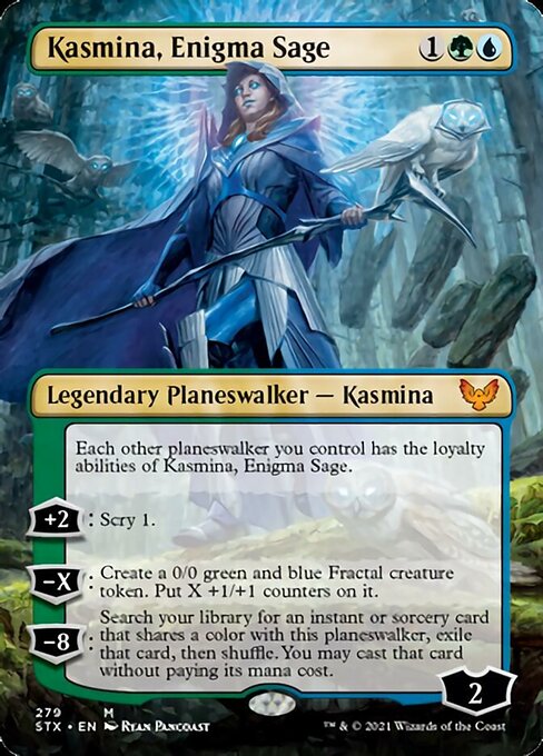 Kasmina, Enigma Sage (Borderless) (Strixhaven) Near Mint Foil