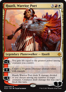 Huatli, Warrior Poet (Ixalan) Light Play Foil
