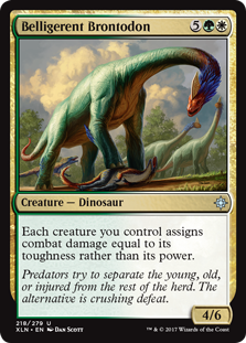 Belligerent Brontodon (Ixalan) Light Play