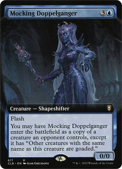 Mocking Doppelganger (Extended Art) (Commander Legends: Battle for Baldur's Gate) Light Play