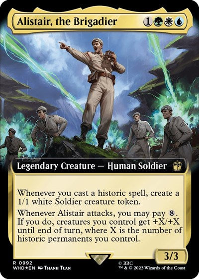 Alistair, the Brigadier (Extended Art) (Surge Foil) (Universes Beyond: Doctor Who) Light Play Foil