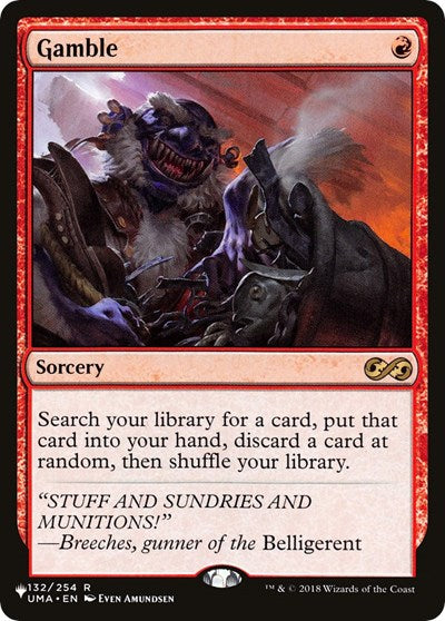 Gamble (UMA) (Secret Lair Commander: Heads I Win, Tails You Lose) Near Mint