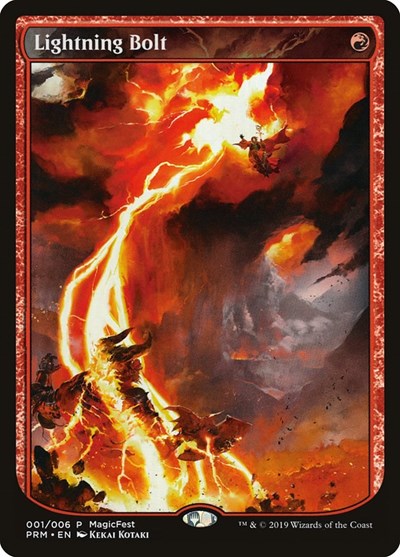 Lightning Bolt (Promos: Magicfest Cards) Medium Play Foil