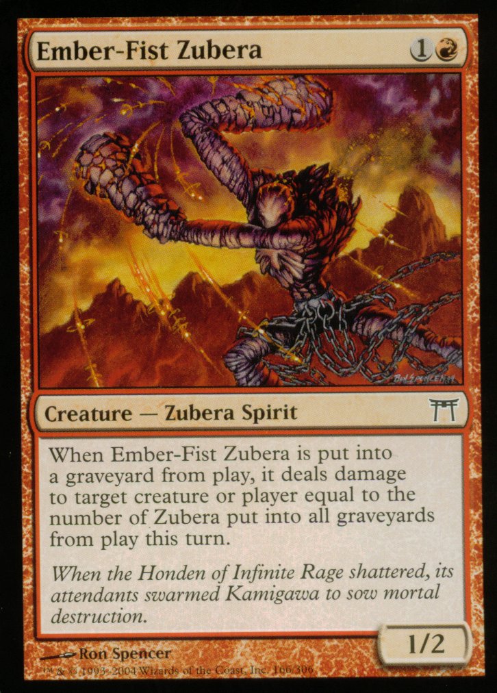 Ember-Fist Zubera (Champions of Kamigawa) Medium Play Foil