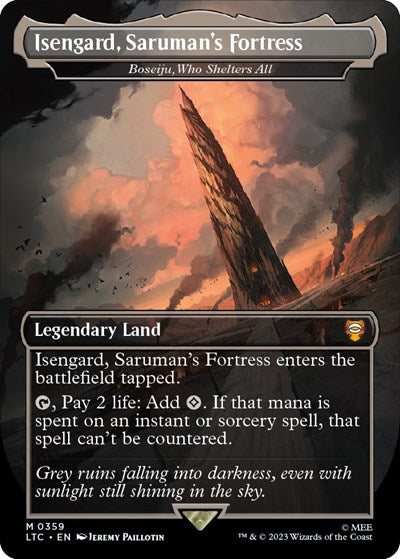 Isengard, Saruman's Fortress - Boseiju, Who Shelters All (Commander: The Lord of the Rings: Tales of Middle-earth) Light Play Foil