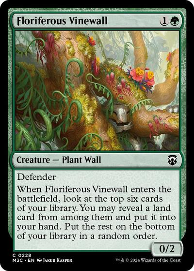Floriferous Vinewall (Commander: Modern Horizons 3) Light Play