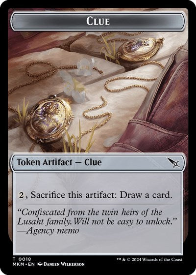 Clue (0018) / A 0045 Double-Sided Token (Murders at Karlov Manor) Near Mint Foil