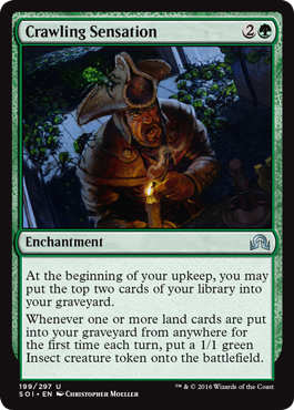 Crawling Sensation (Shadows Over Innistrad) Heavy Play Foil