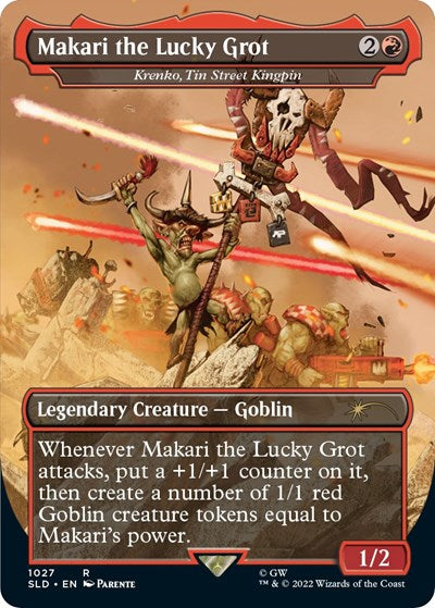 Makari the Lucky Grot - Krenko, Tin Street Kingpin (Borderless) (Secret Lair) Near Mint