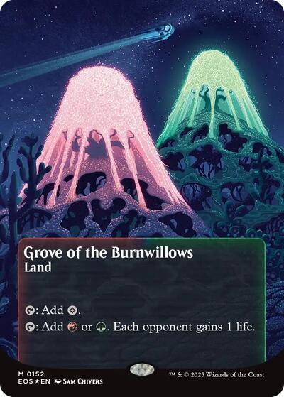 Grove of the Burnwillows (0152) (Borderless) (Galaxy Foil) (Stellar Sights) Near Mint Foil