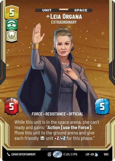 Leia Organa Extraordinary (Prestige Foil) (Legends of the Force) Near Mint Foil