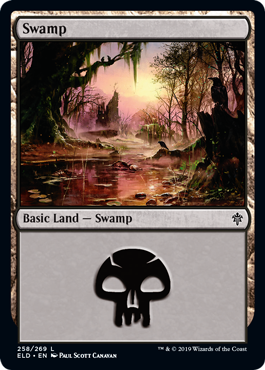 Swamp (258) (Throne of Eldraine) Light Play Foil
