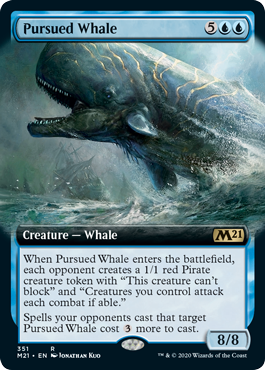 Pursued Whale (Extended Art) (Magic 2021 Core Set) Near Mint Foil