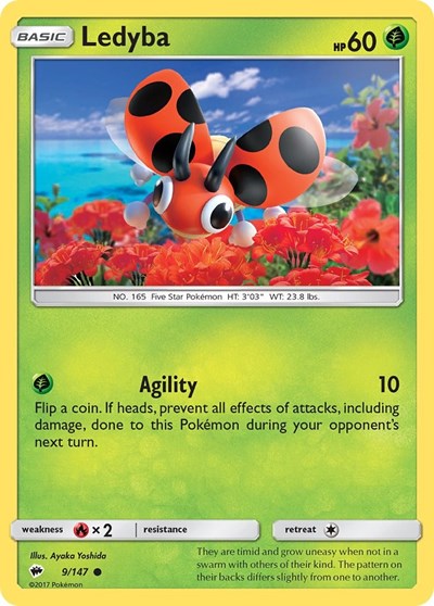Ledyba (SM - Burning Shadows) Light Play Reverse Holofoil