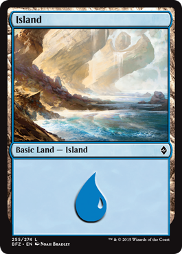 Island (255) (Battle for Zendikar) Light Play