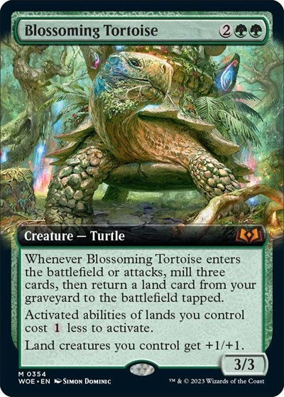 Blossoming Tortoise (Extended Art) (Wilds of Eldraine) Light Play Foil