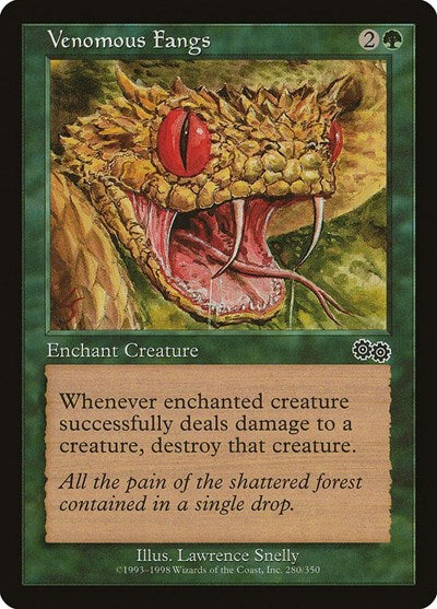 Venomous Fangs (Urza's Saga) Light Play