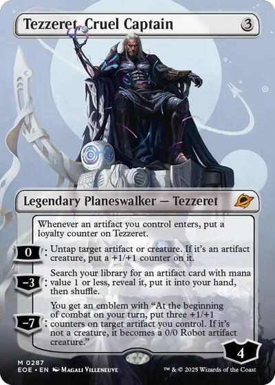 Tezzeret, Cruel Captain (Borderless) (Edge of Eternities) Light Play Foil