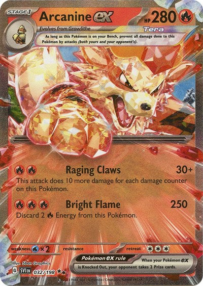 Arcanine ex - 032 (Scarlet and Violet: Base Set) Light Play Holofoil