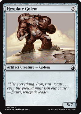 Hexplate Golem (Battlebond) Light Play Foil