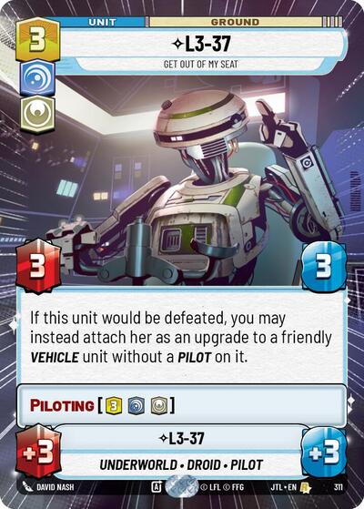 L3-37 Get Out Of My Seat (Hyperspace) (Jump to Lightspeed) Near Mint