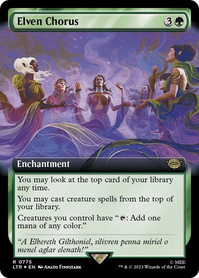 Elven Chorus (Extended Art) (Surge Foil) (Universes Beyond: The Lord of the Rings: Tales of Middle-earth) Near Mint Foil