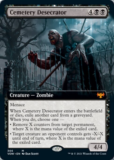 Cemetery Desecrator (Extended Art) (Innistrad: Crimson Vow) Light Play Foil