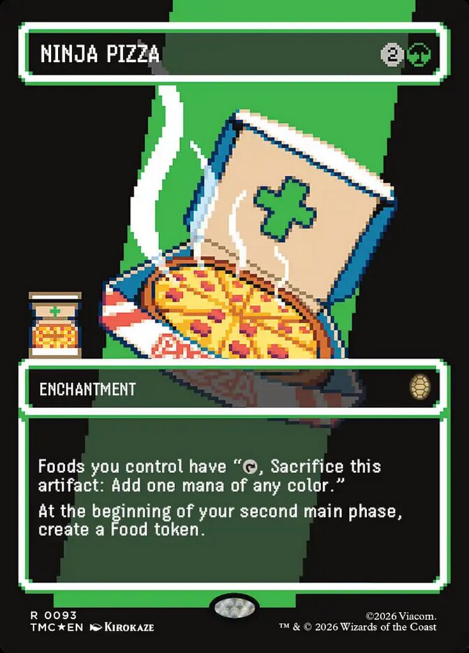 Ninja Pizza (Borderless) (Surge Foil) (Commander: Teenage Mutant Ninja Turtles) Medium Play Foil