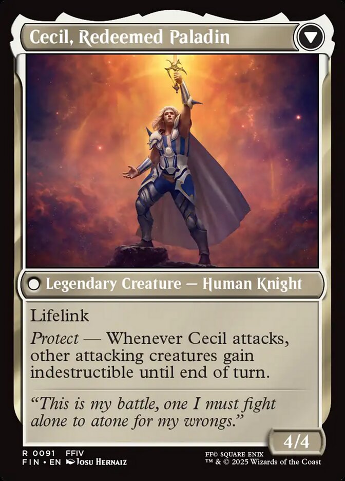Back face of Cecil, Redeemed Paladin
