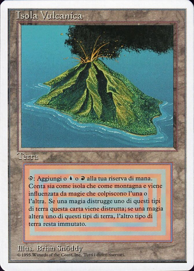 Volcanic Island (Revised Edition (Foreign White Border)) Medium Play Italian