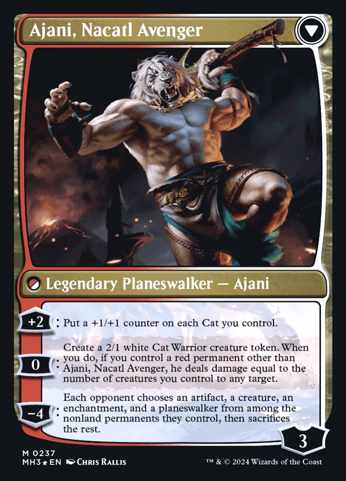 Back face of Ajani, Nacatl Avenger