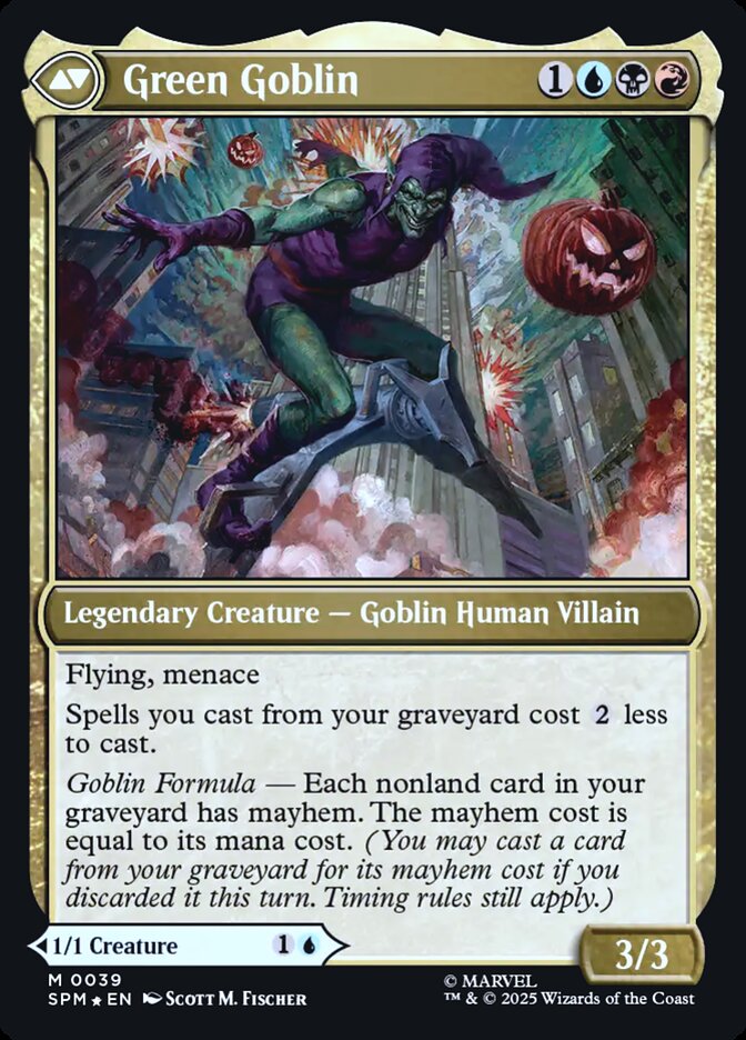 Back face of Green Goblin