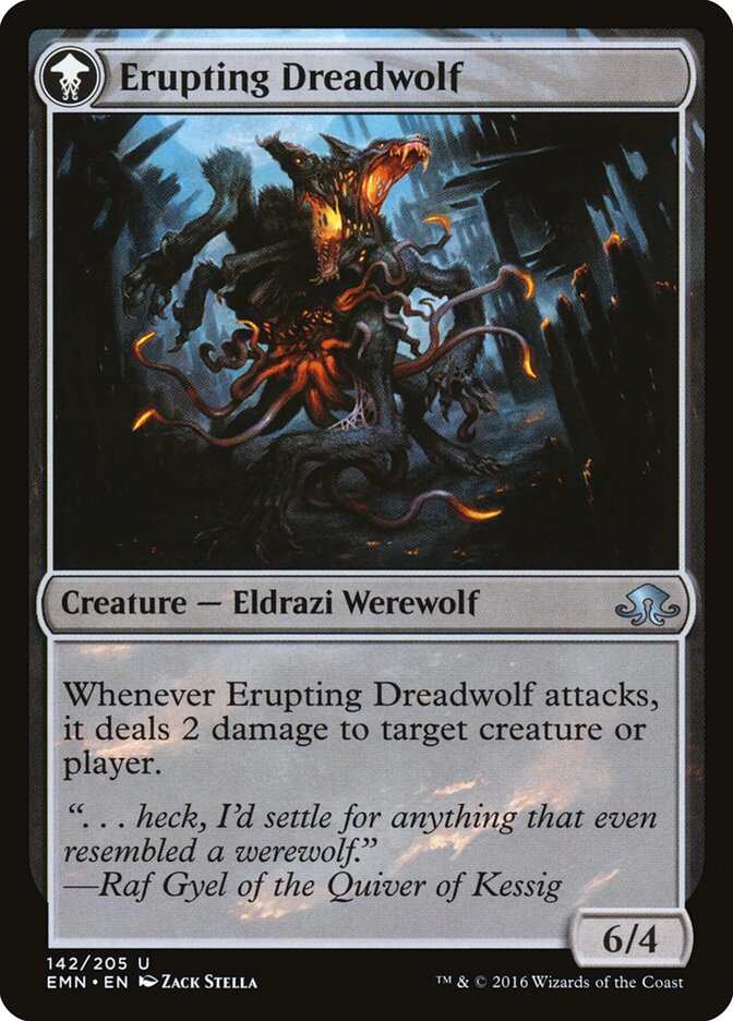 Back face of Erupting Dreadwolf