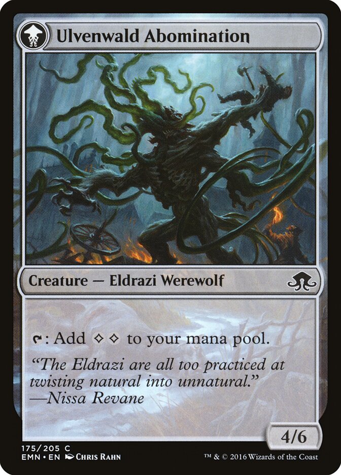 Back face of Ulvenwald Abomination