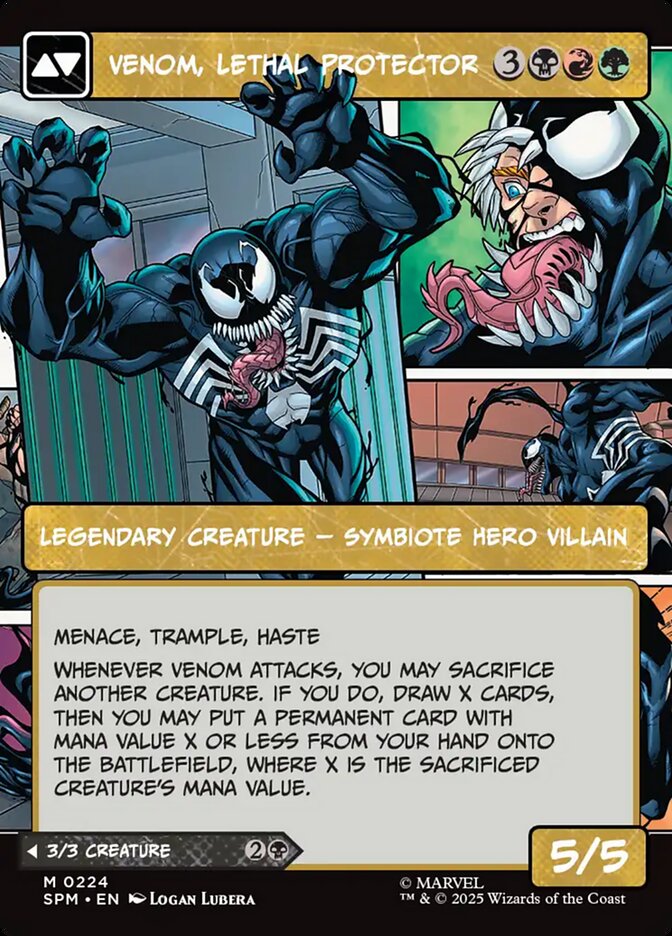 Back face of Venom, Lethal Protector