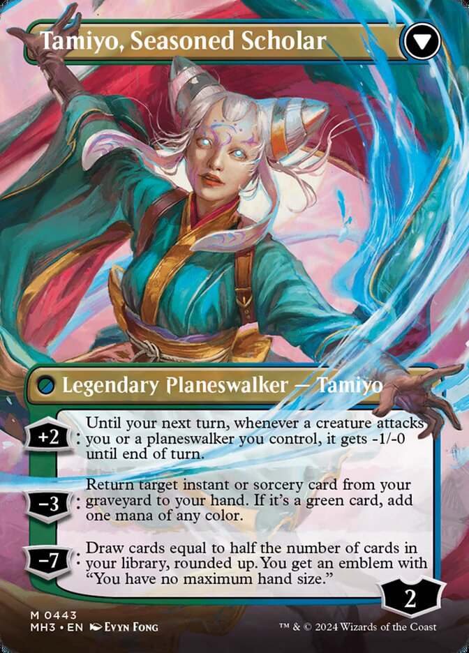 Back face of Tamiyo, Seasoned Scholar