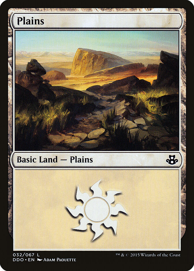 Plains (32) (Duel Decks: Kiora vs Elspeth) Light Play