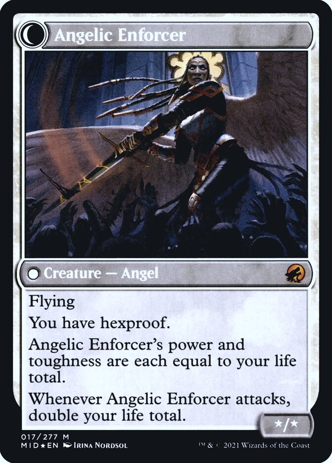 Back face of Angelic Enforcer