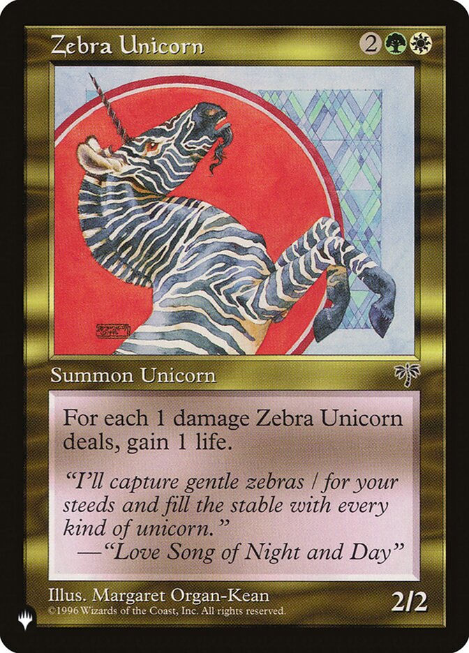 Zebra Unicorn (The List) Light Play