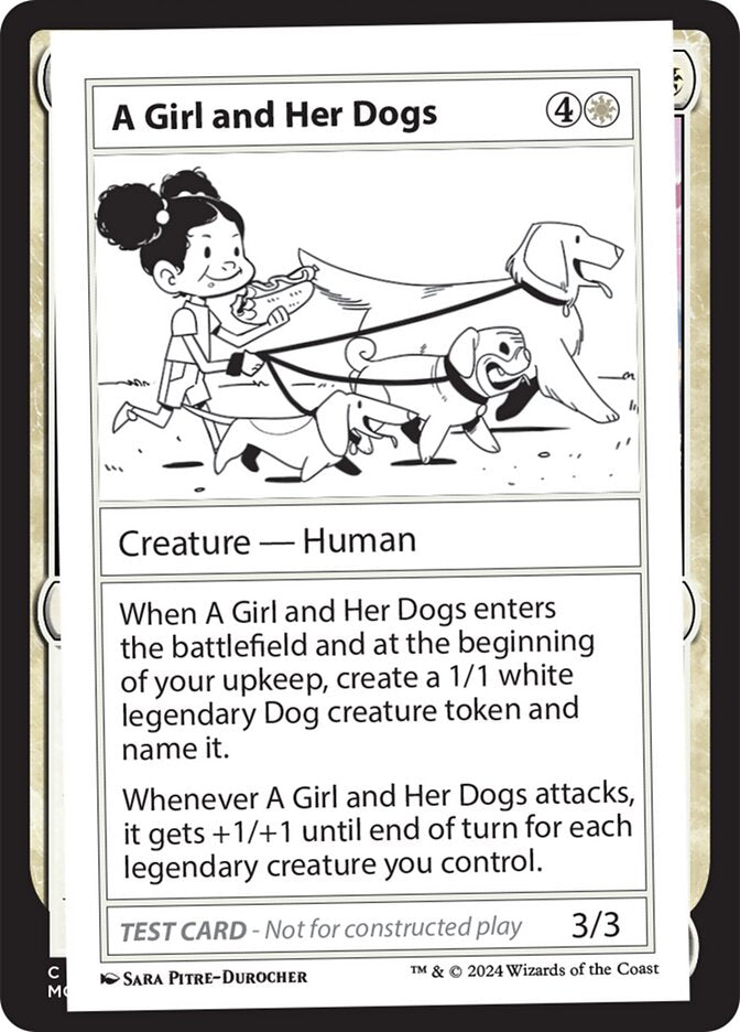 A Girl and Her Dogs (Mystery Booster 2 Playtest Cards) Light Play
