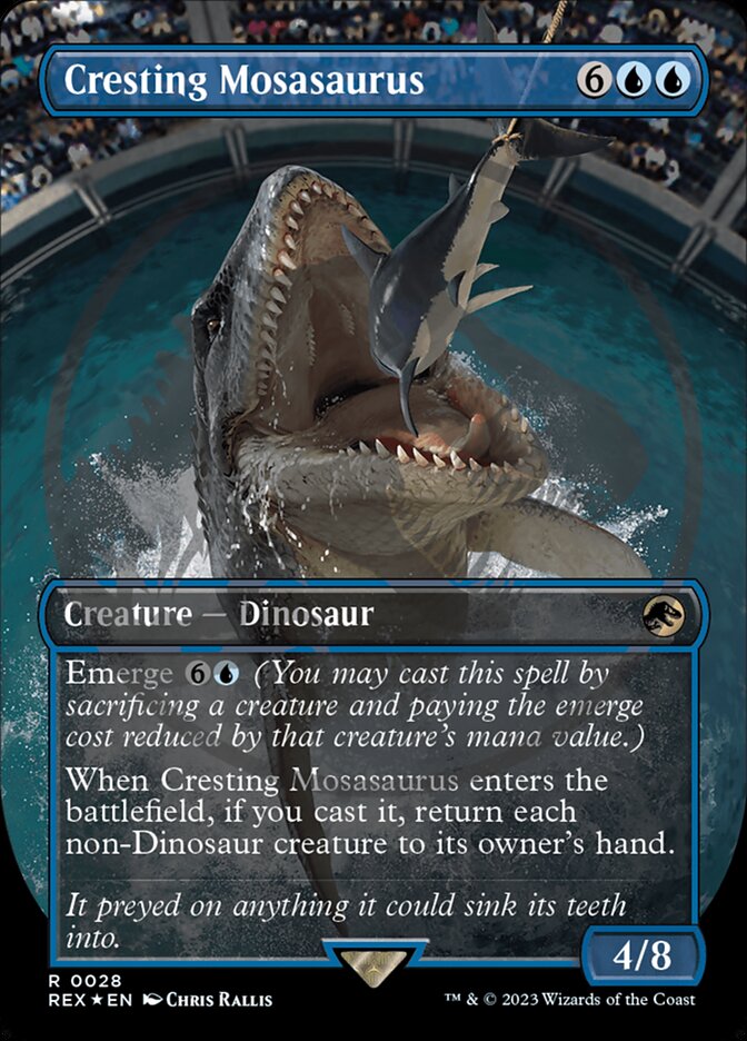 Cresting Mosasaurus (Borderless) (Emblem) (Universes Beyond: Jurassic World Collection) Near Mint Foil