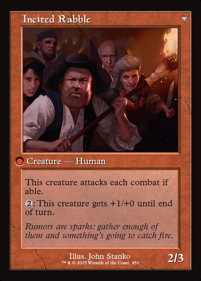 Back face of Incited Rabble