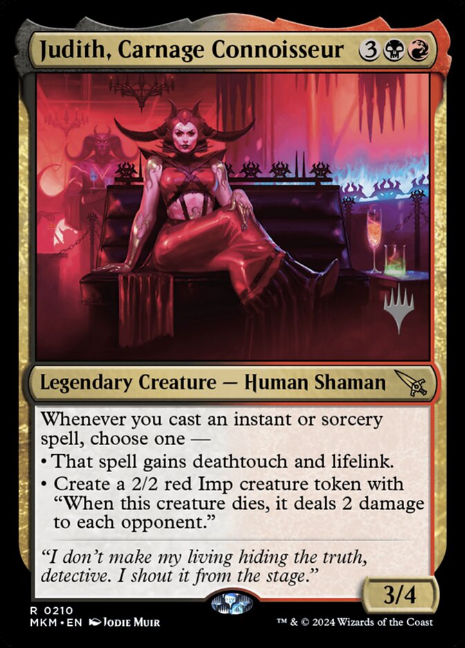 Judith, Carnage Connoisseur (Promo Pack: Murders at Karlov Manor) Light Play Foil