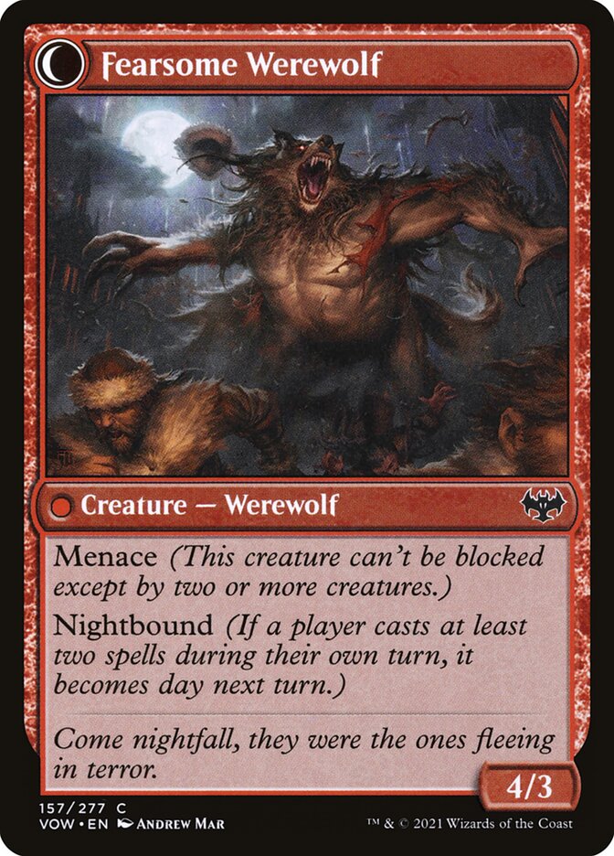 Back face of Fearsome Werewolf