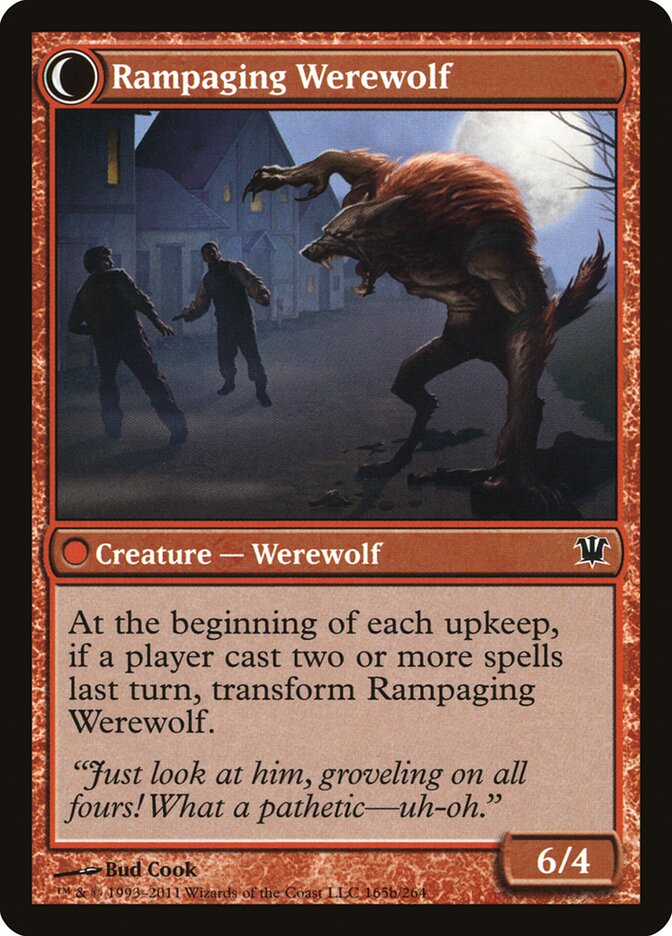 Back face of Rampaging Werewolf