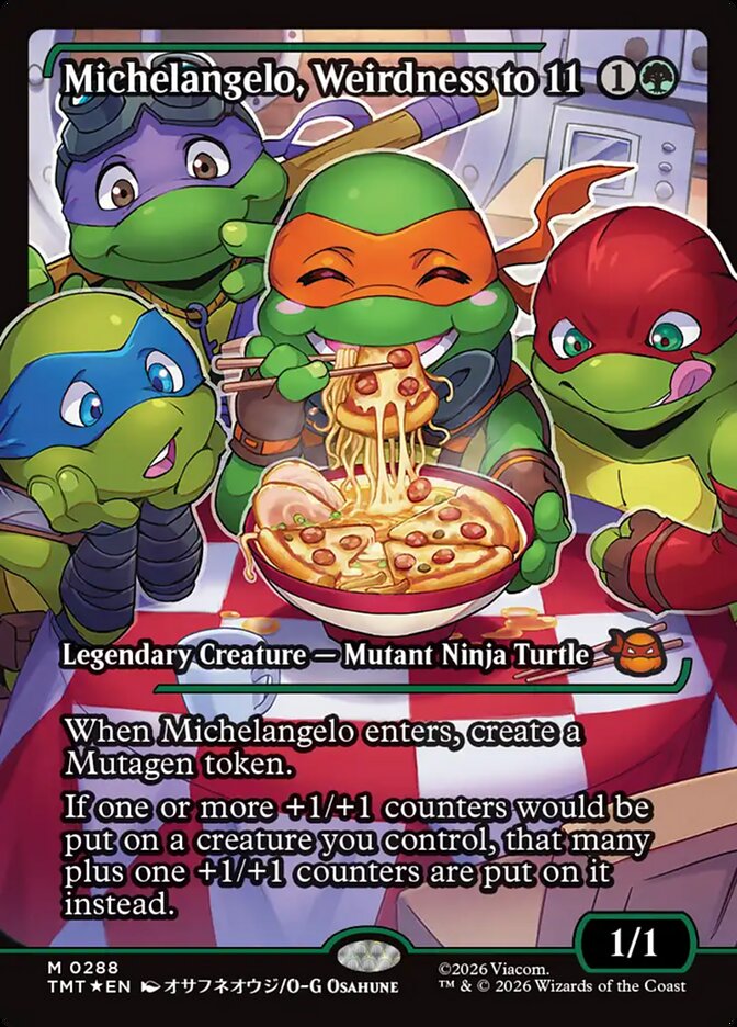 Michelangelo, Weirdness to 11 (Showcase) (Teenage Mutant Ninja Turtles) Near Mint Foil