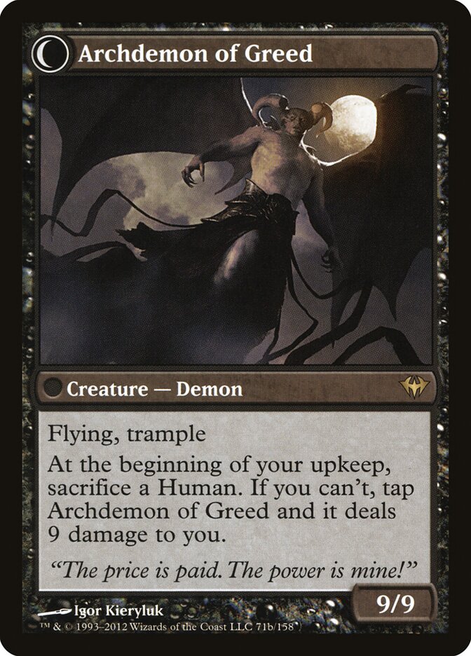 Back face of Archdemon of Greed