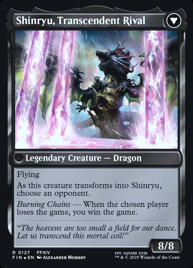 Back face of Shinryu, Transcendent Rival