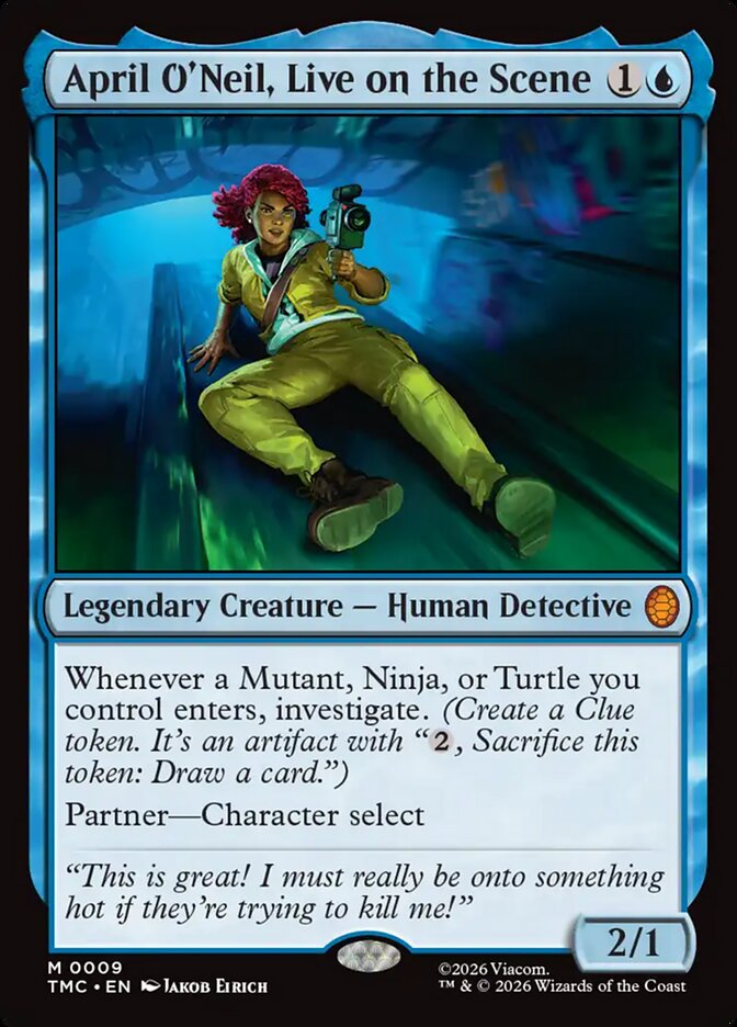 April O'Neil, Live on the Scene (Surge Foil) (Commander: Teenage Mutant Ninja Turtles) Near Mint Foil