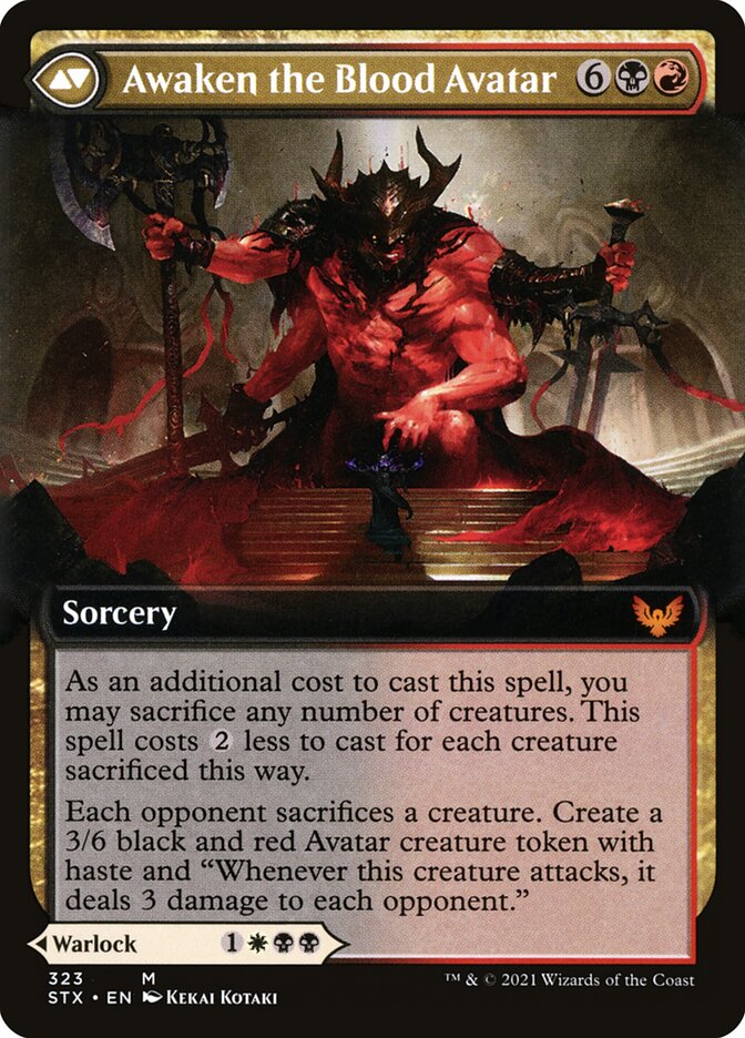 Back face of Awaken the Blood Avatar